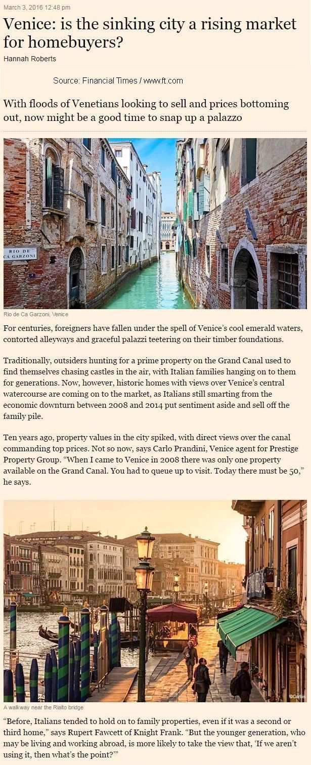 Pdf: Venice: is the sinking city a rising market for homebuyers? - Stonehard