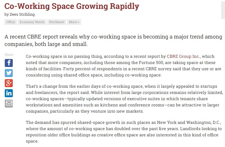 Pdf: Co-working space growing rapidly - Stonehard